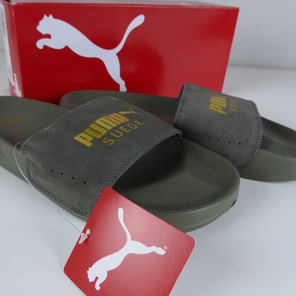 puma leadcat suede slides